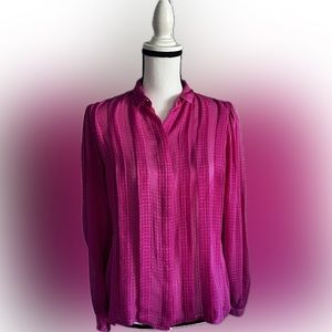 Vintage Saks Fifth Avenue Regina Porter Pink Button Down Blouse Sz 8